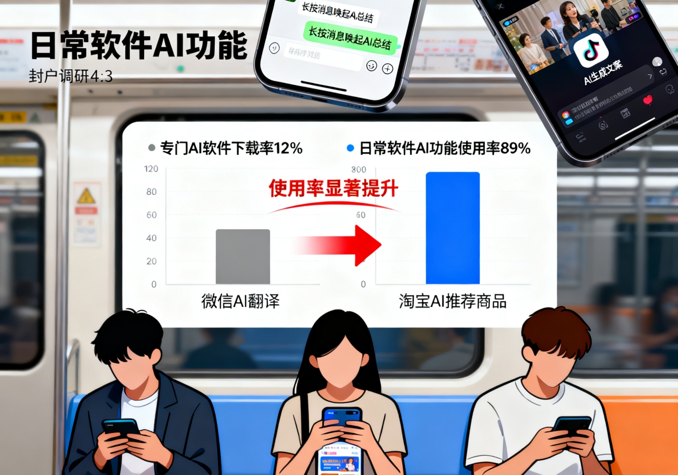 不用专门下载 AI 软件！微信、抖音成 AI 使用主入口，85% 用户靠日常软件触达智能功能